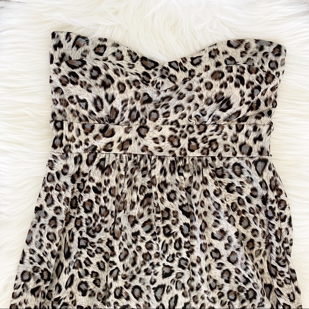 Metropark Strapless Mini Animal Print Dress S